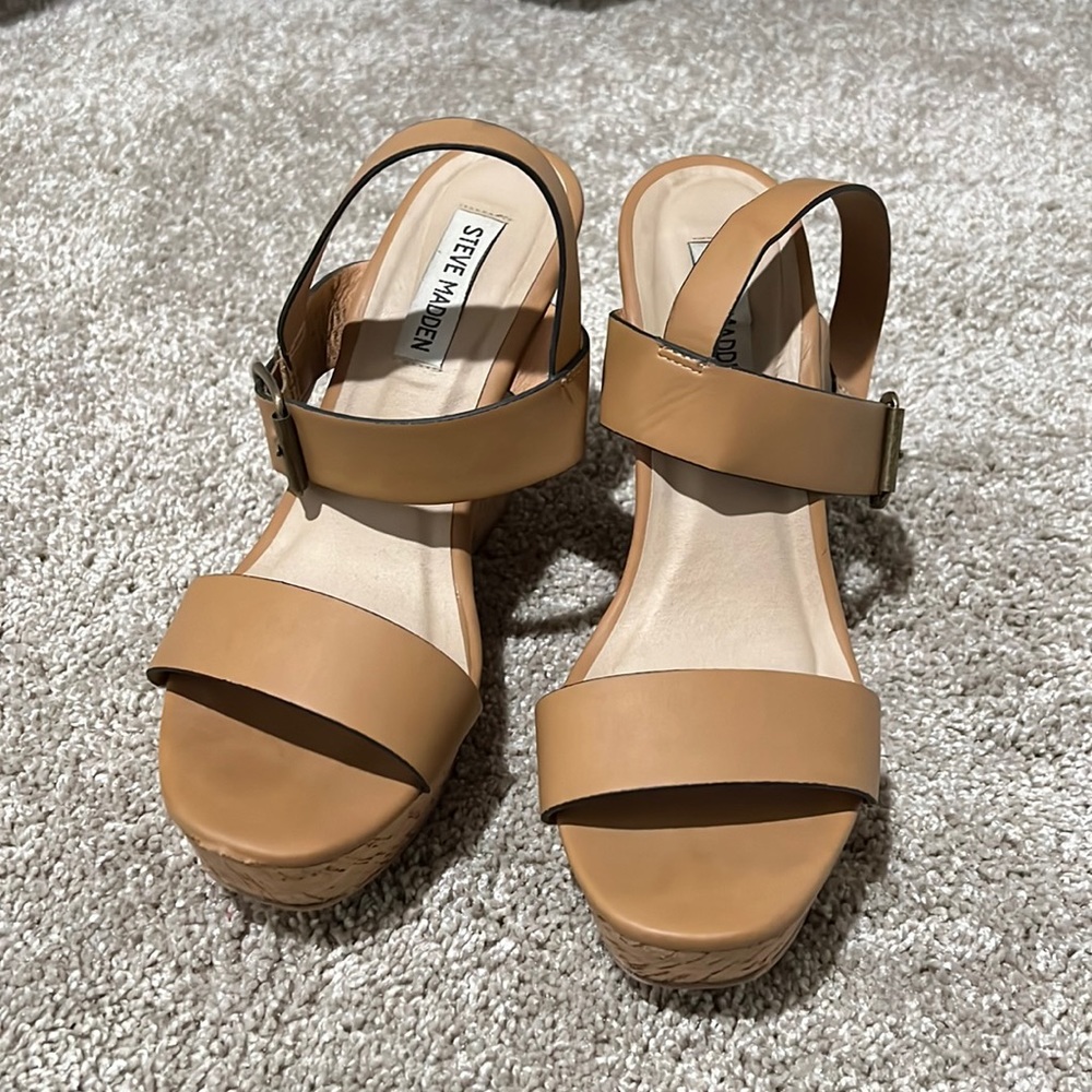 Steve Madden Cork Wedge Heels - 8